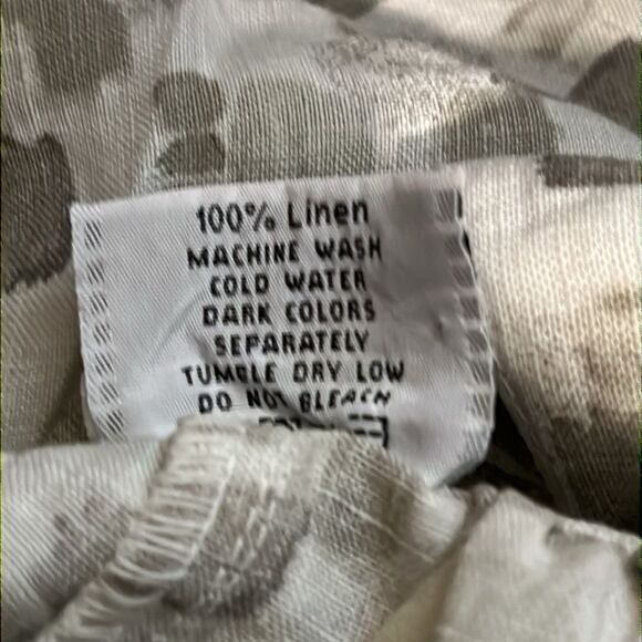 CMC‎ womens pants S 100% linen crop green Lagenlook Breathable Bohemian Timeless - Picture 6 of 8